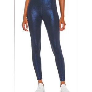 Beyond Yoga Blue Metallic Sparkle Leggings